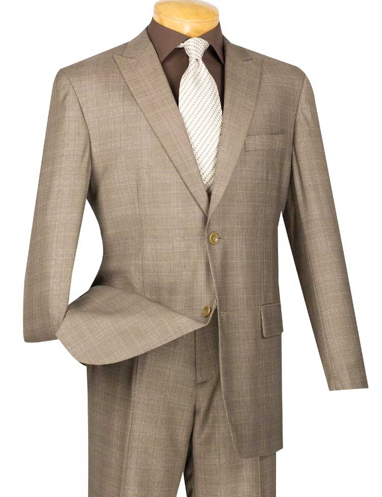 Executive 2 Pieces Suits in Blue Gray Tan 2RW-1 – Vinci Suits