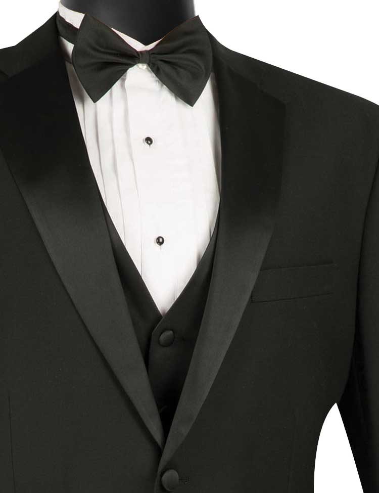 Tuxedo Collection with Vest and Bow Tie 4 Pcs 4TV-1 – Vinci Suits