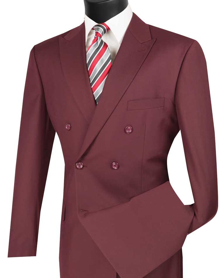 Chiccheto Collection- Burgundy Solid Color Single Breasted Regular Fit –  Suits & More