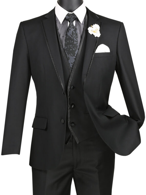 Ultra Slim Fit Stretch Wool Feel Suit (Navy) USDX-1 main image 1