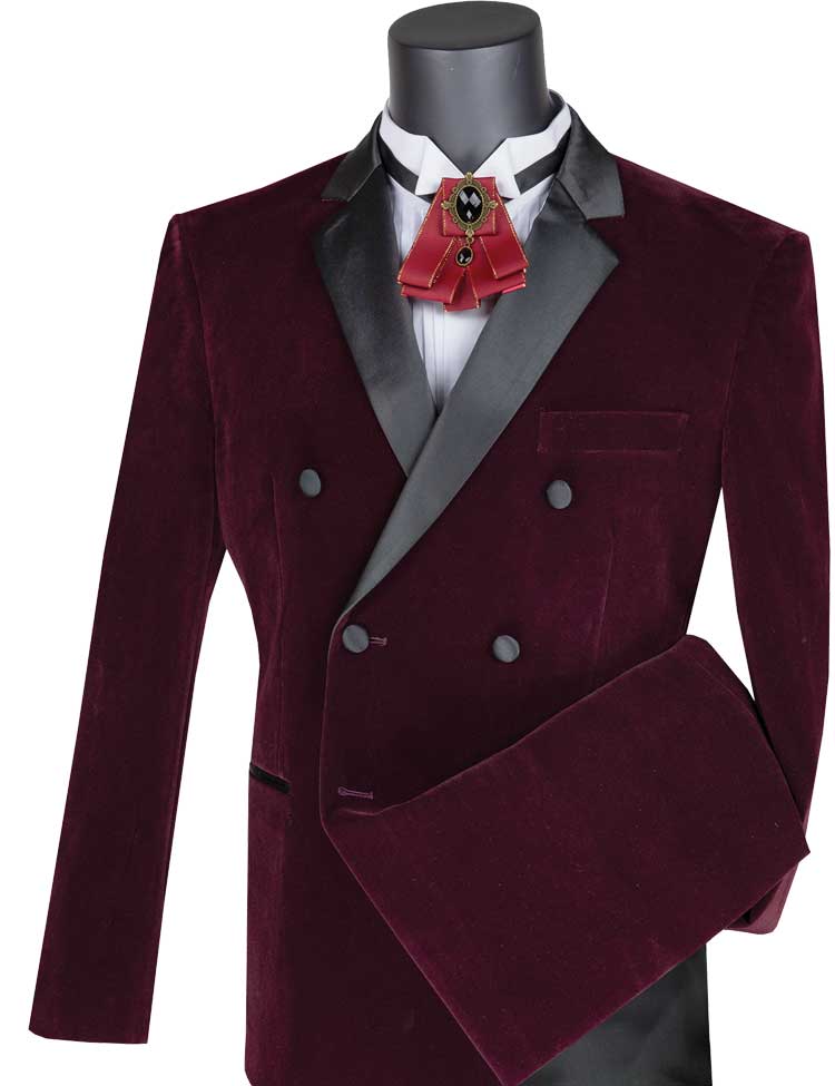 WDB2014P Slim Fit Sport Coat, Side Vents, Solid Velvet – Vinci Suits