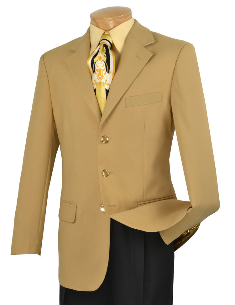 Big and Tall Collection 3 Buttons Solid Color Blazer Z-3PP Ivory