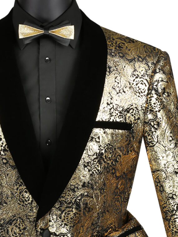 tuxedos with gold accents