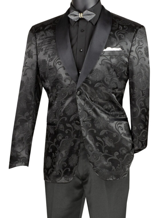 Emerald Modern Fit 4 pcs Fashion Suits for Men with Sateen Lapel Vest  Jacquard Fabric MVJQ-1